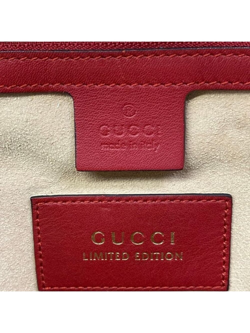Gucci Backpack Courier Beige Red Multi Snake Heart Limited Edition Leather - Picture 8 of 15